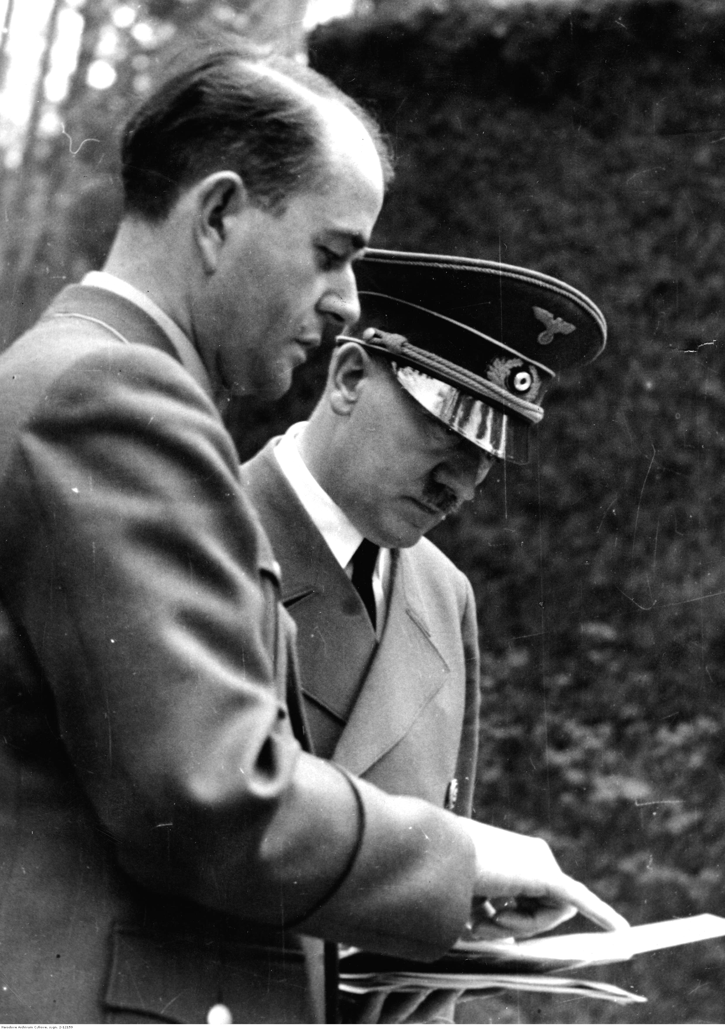 Adolf Hitler in FHQ Wolfsschanze with Reich Minister of Armaments and Munitions Albert Speer